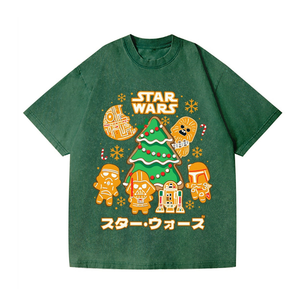 Christmas Star Wars Vintage Wash Japanese Design T-Shirt