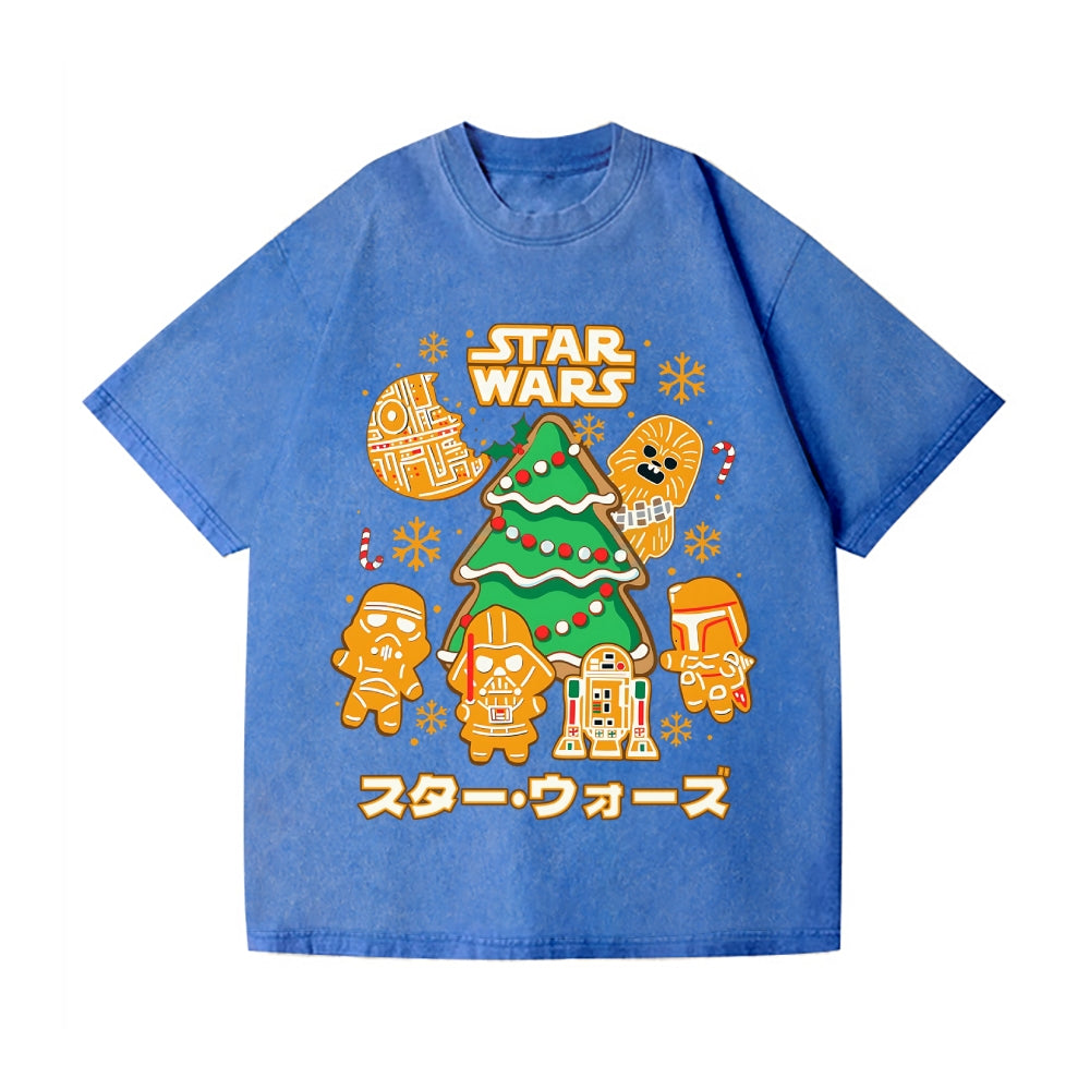 Christmas Star Wars Vintage Wash Japanese Design T-Shirt