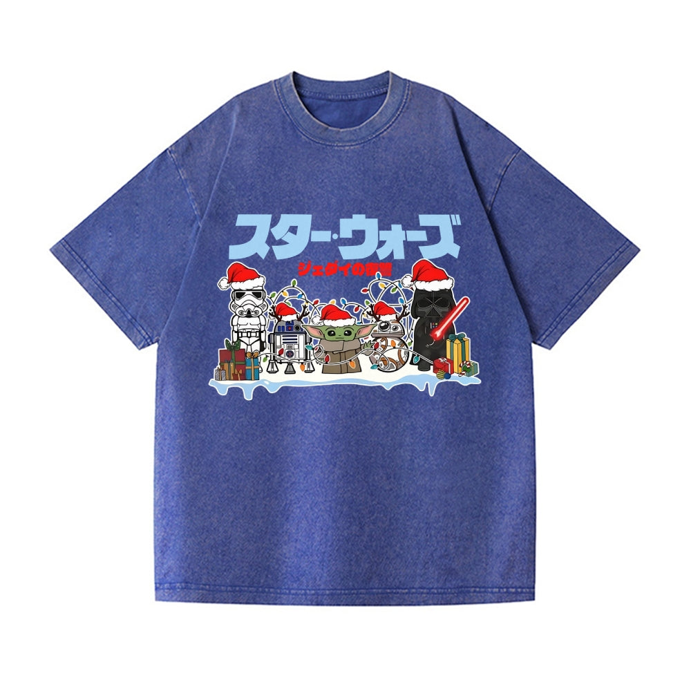 Christmas Star Wars Vintage Wash Japanese Design T-Shirt