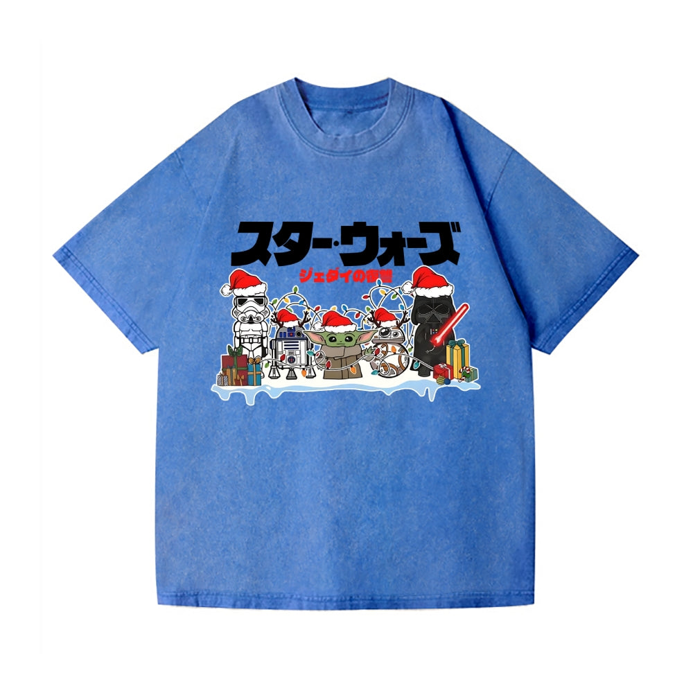 Christmas Star Wars Vintage Wash Japanese Design T-Shirt