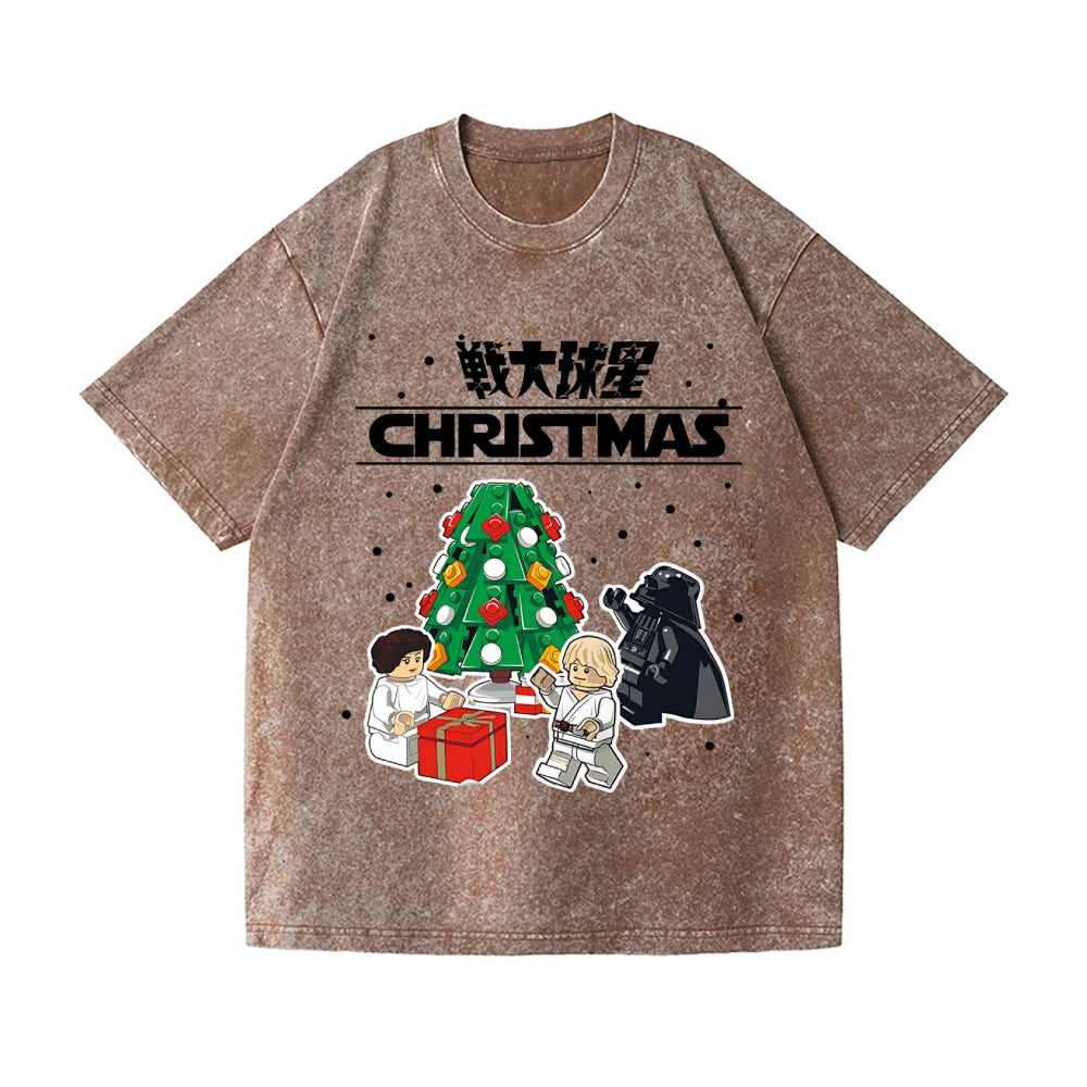 Christmas Star Wars Vintage Wash Japanese Design T-Shirt