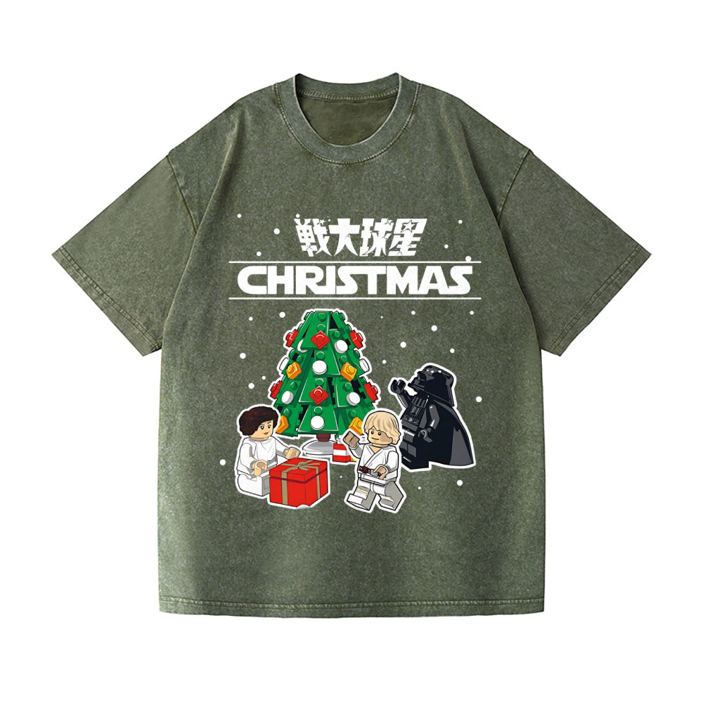 Christmas Star Wars Vintage Wash Japanese Design T-Shirt