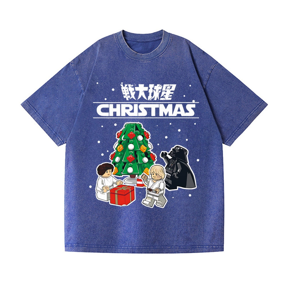 Christmas Star Wars Vintage Wash Japanese Design T-Shirt