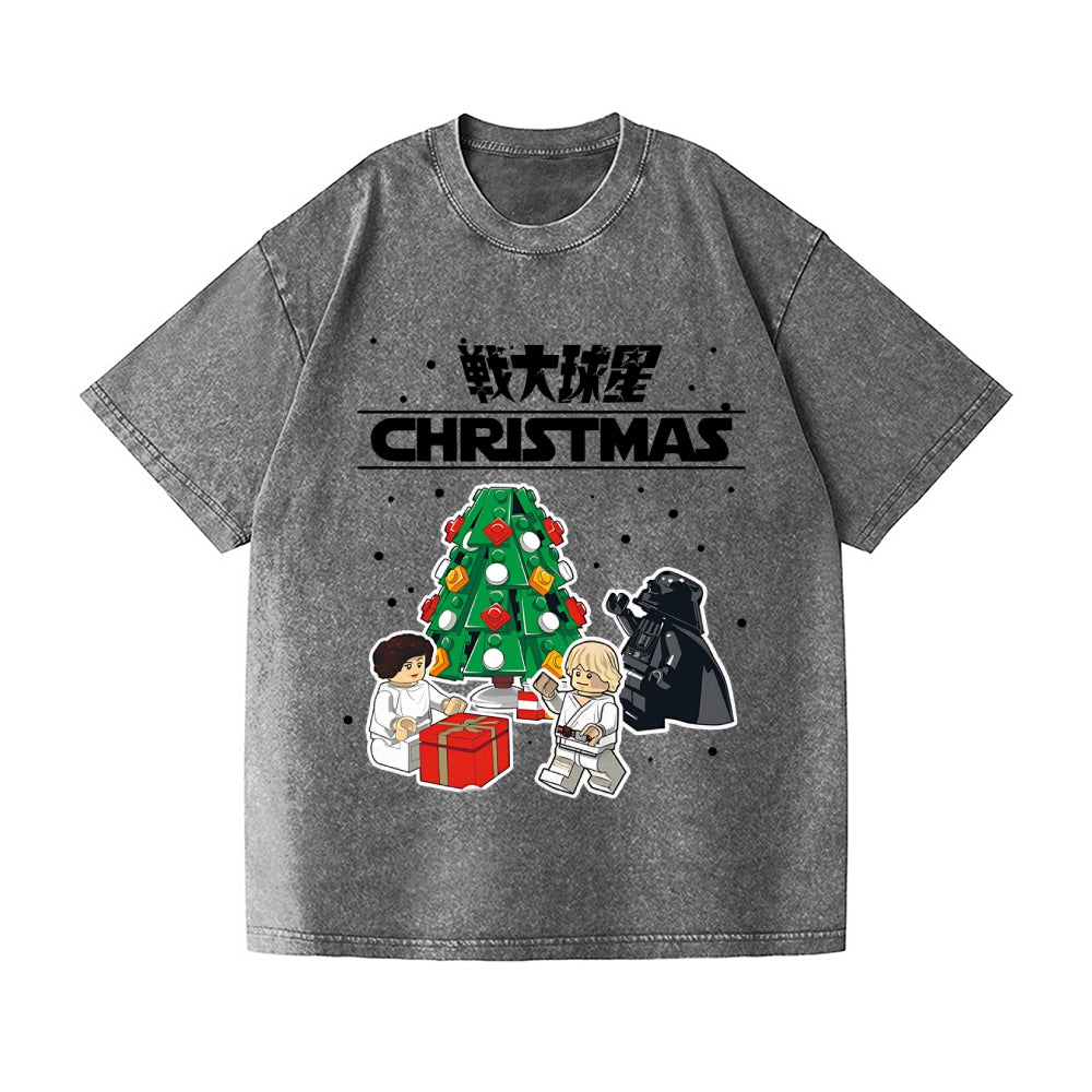 Christmas Star Wars Vintage Wash Japanese Design T-Shirt