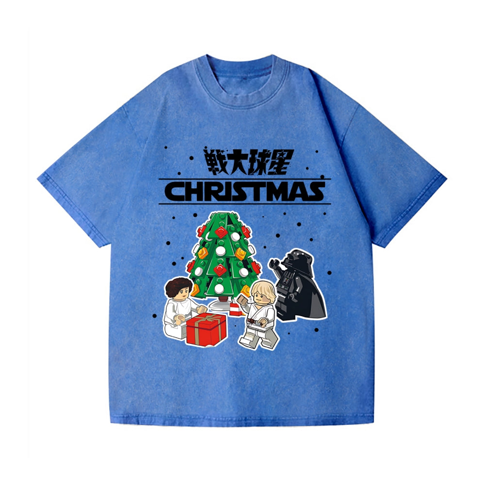 Christmas Star Wars Vintage Wash Japanese Design T-Shirt