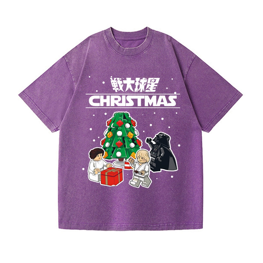 Christmas Star Wars Vintage Wash Japanese Design T-Shirt