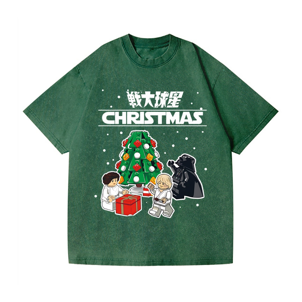 Christmas Star Wars Vintage Wash Japanese Design T-Shirt