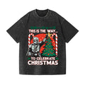 Christmas Star Wars Vintage Wash Japanese Design T-Shirt