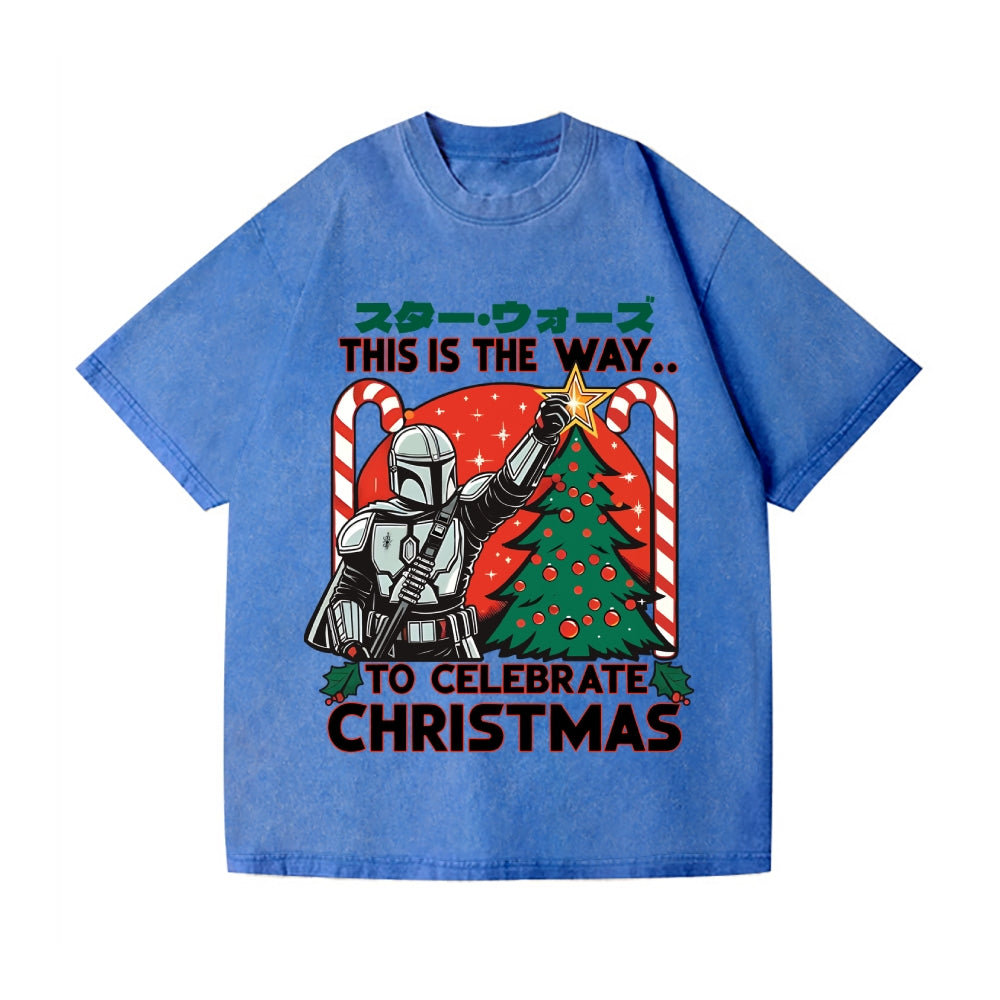 Christmas Star Wars Vintage Wash Japanese Design T-Shirt