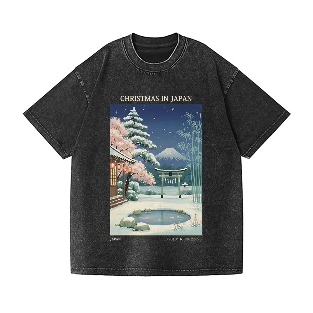 Christmas Japan Vintage Wash Japanese Design T-Shirt