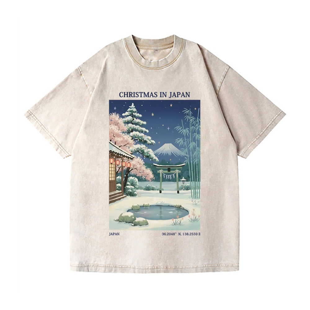 Christmas Japan Vintage Wash Japanese Design T-Shirt