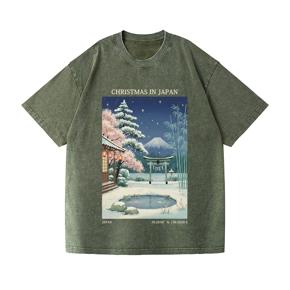 Christmas Japan Vintage Wash Japanese Design T-Shirt