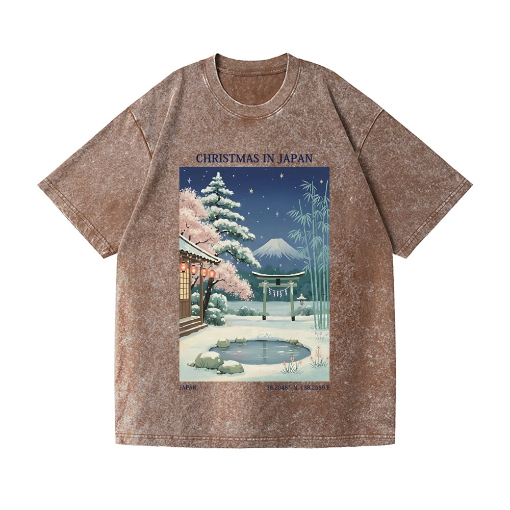 Christmas Japan Vintage Wash Japanese Design T-Shirt