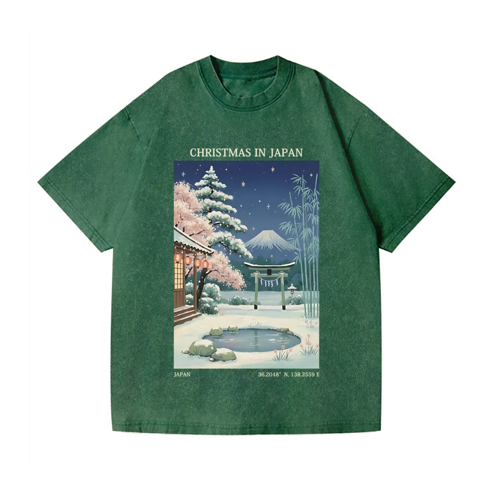 Christmas Japan Vintage Wash Japanese Design T-Shirt
