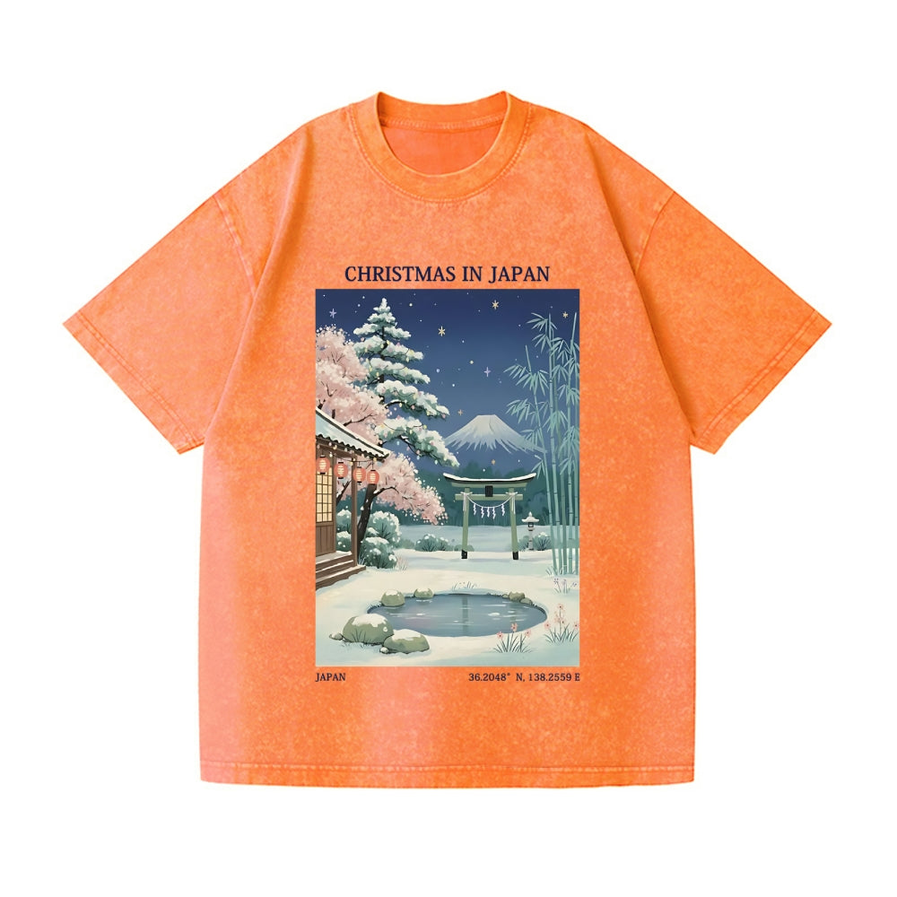 Christmas Japan Vintage Wash Japanese Design T-Shirt