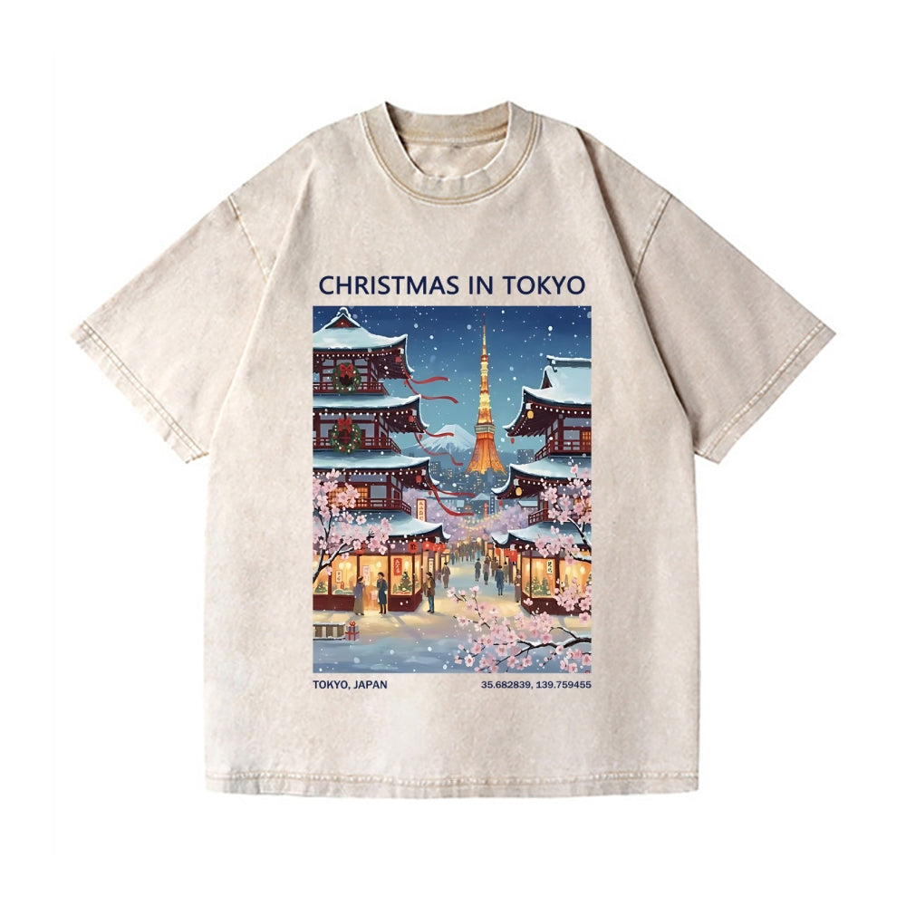 Christmas Japan Vintage Wash Japanese Design T-Shirt