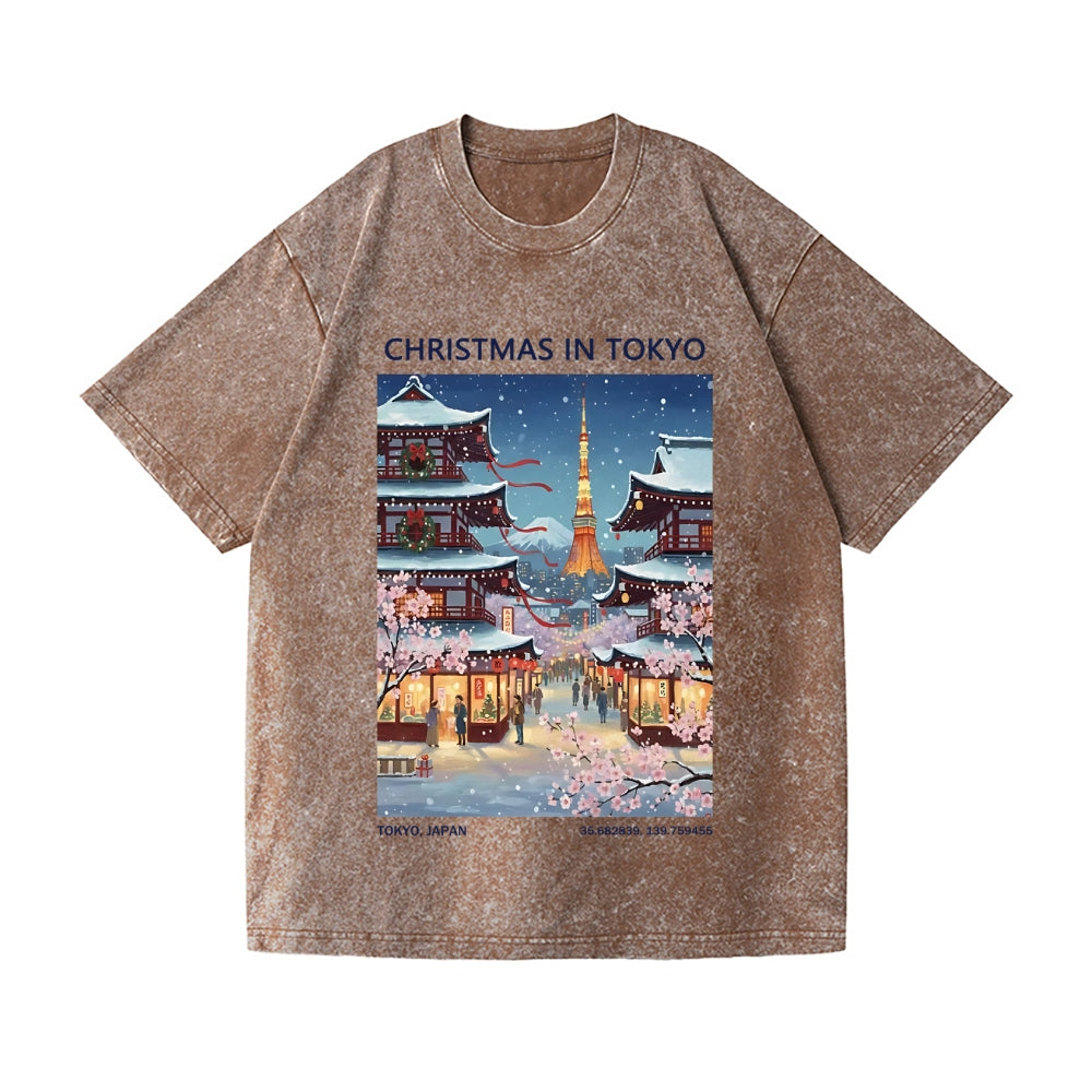 Christmas Japan Vintage Wash Japanese Design T-Shirt