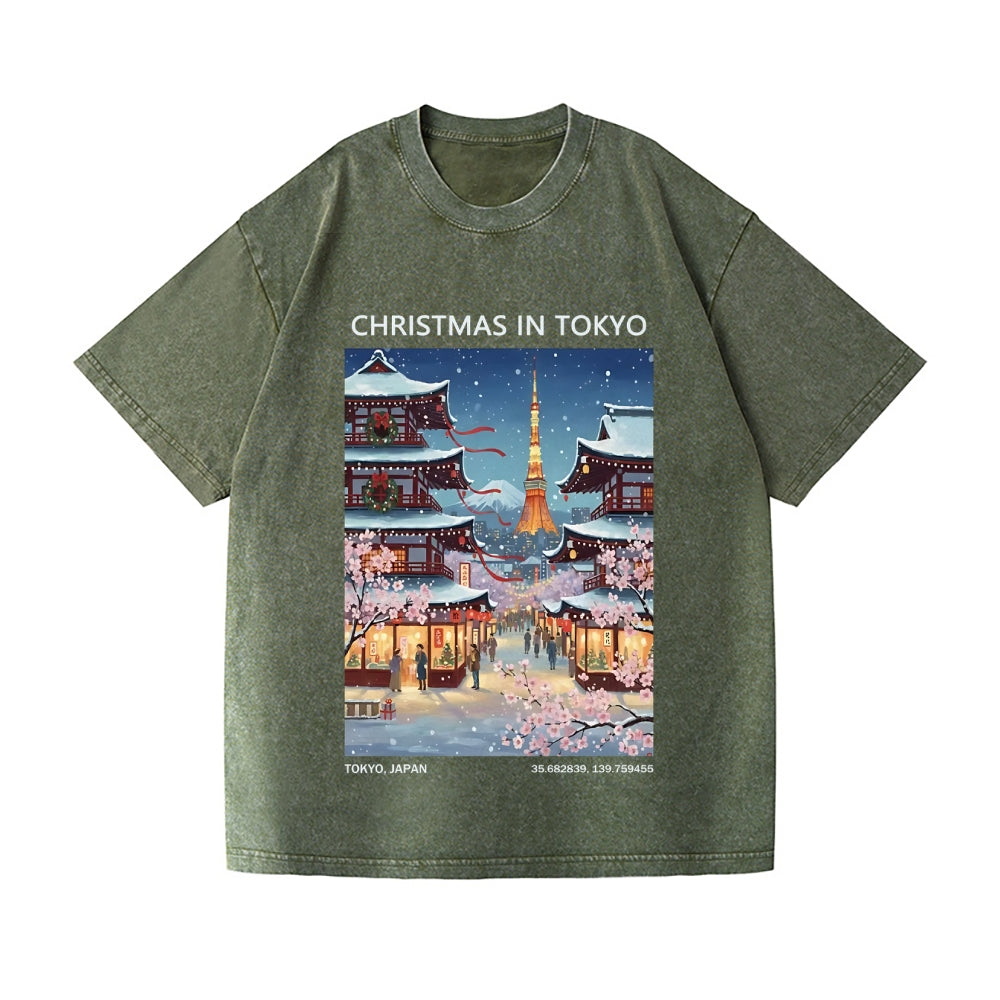 Christmas Japan Vintage Wash Japanese Design T-Shirt