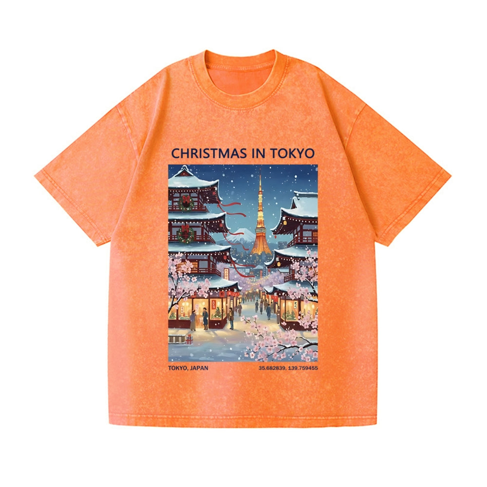 Christmas Japan Vintage Wash Japanese Design T-Shirt