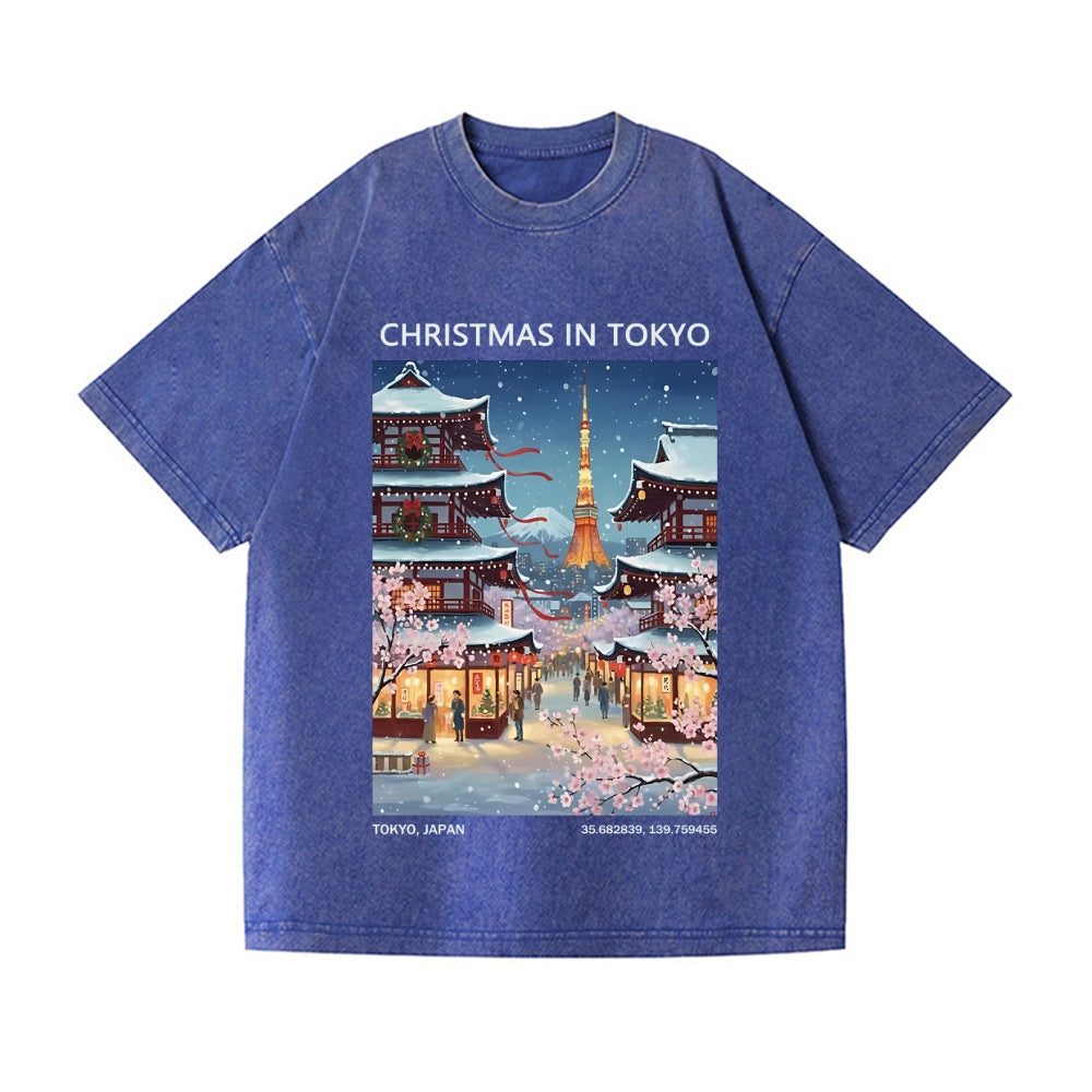 Christmas Japan Vintage Wash Japanese Design T-Shirt