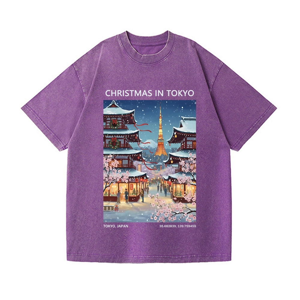 Christmas Japan Vintage Wash Japanese Design T-Shirt