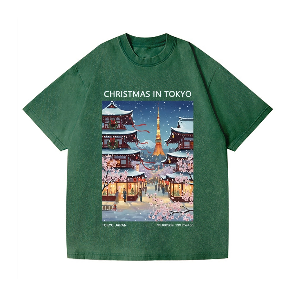 Christmas Japan Vintage Wash Japanese Design T-Shirt