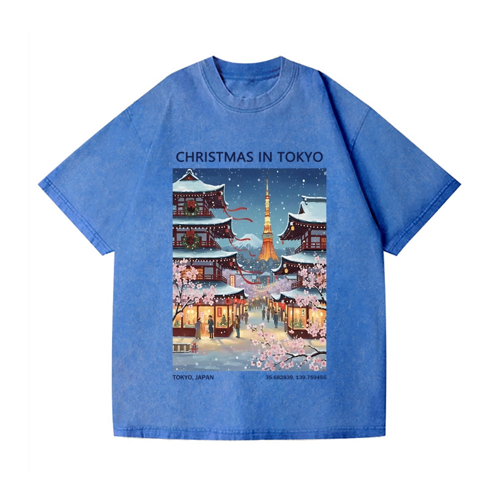 Christmas Japan Vintage Wash Japanese Design T-Shirt