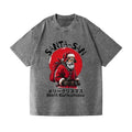Christmas Santa Claus Samurai Vintage Wash Japanese Design T-Shirt