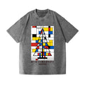 Christmas Tree Mondrian Pop Art Vintage Wash Japanese Design T-Shirt