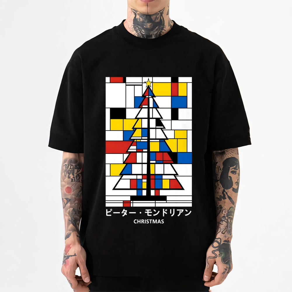 Christmas Tree Mondrian Pop Art Japanese Style Classic Tee