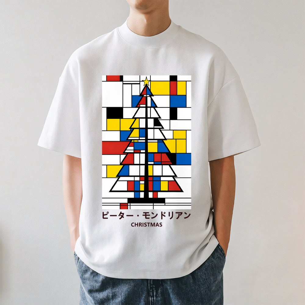 Christmas Tree Mondrian Pop Art Japanese Style Classic Tee