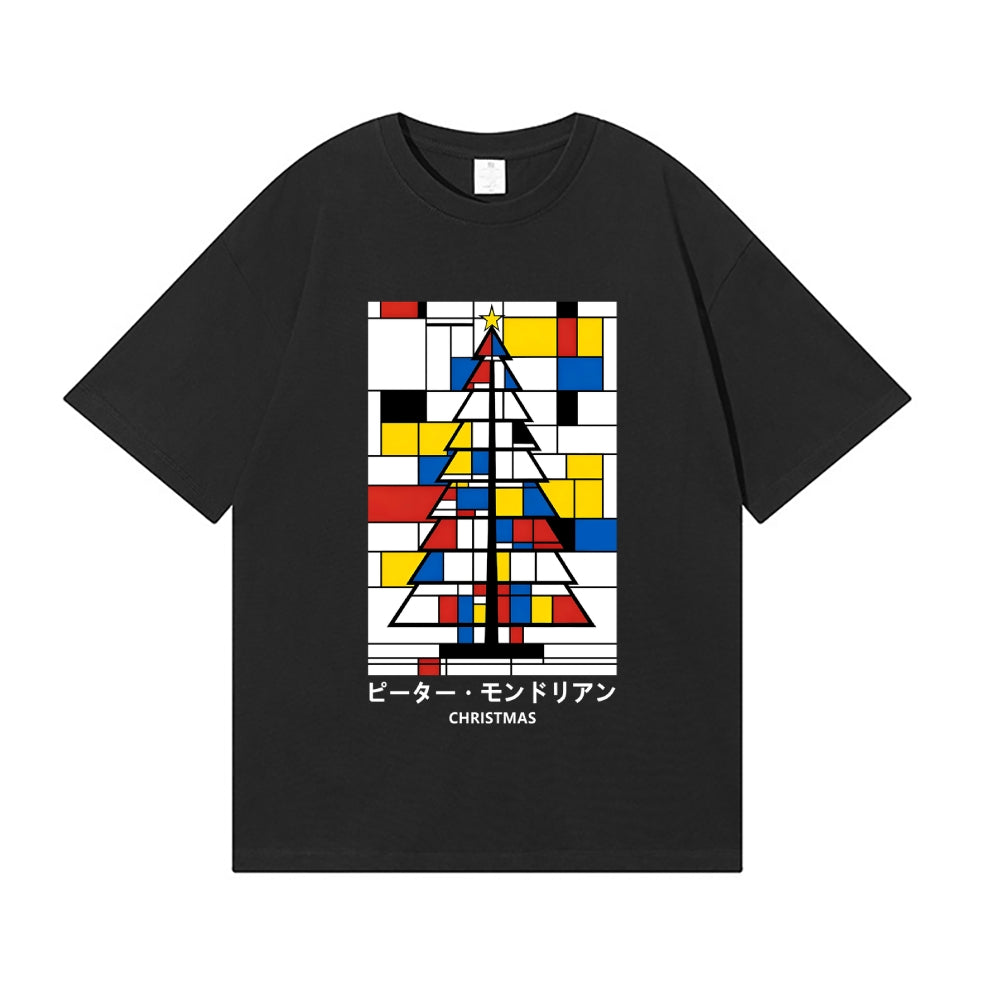 Christmas Tree Mondrian Pop Art Japanese Style Classic Tee