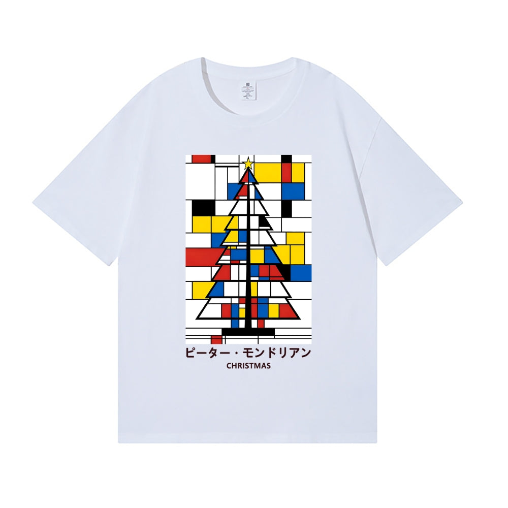 Christmas Tree Mondrian Pop Art Japanese Style Classic Tee