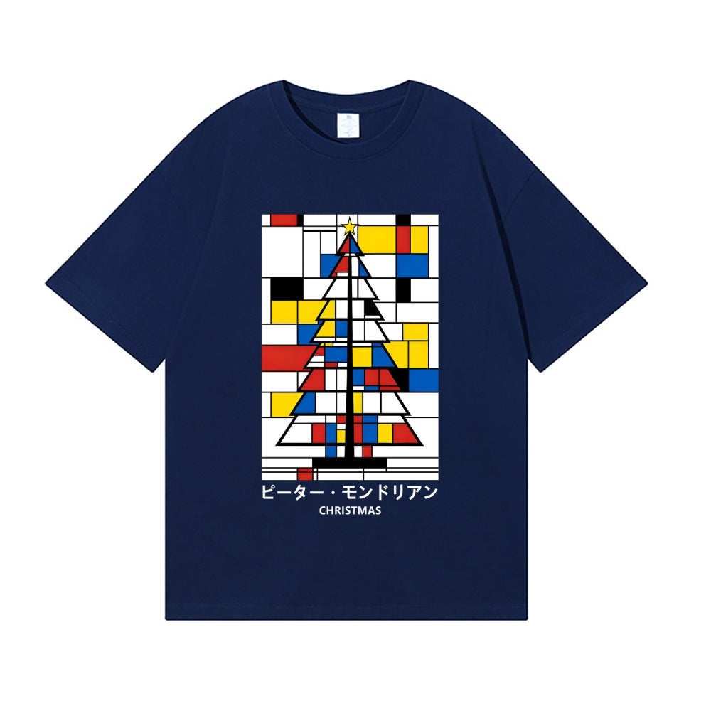 Christmas Tree Mondrian Pop Art Japanese Style Classic Tee