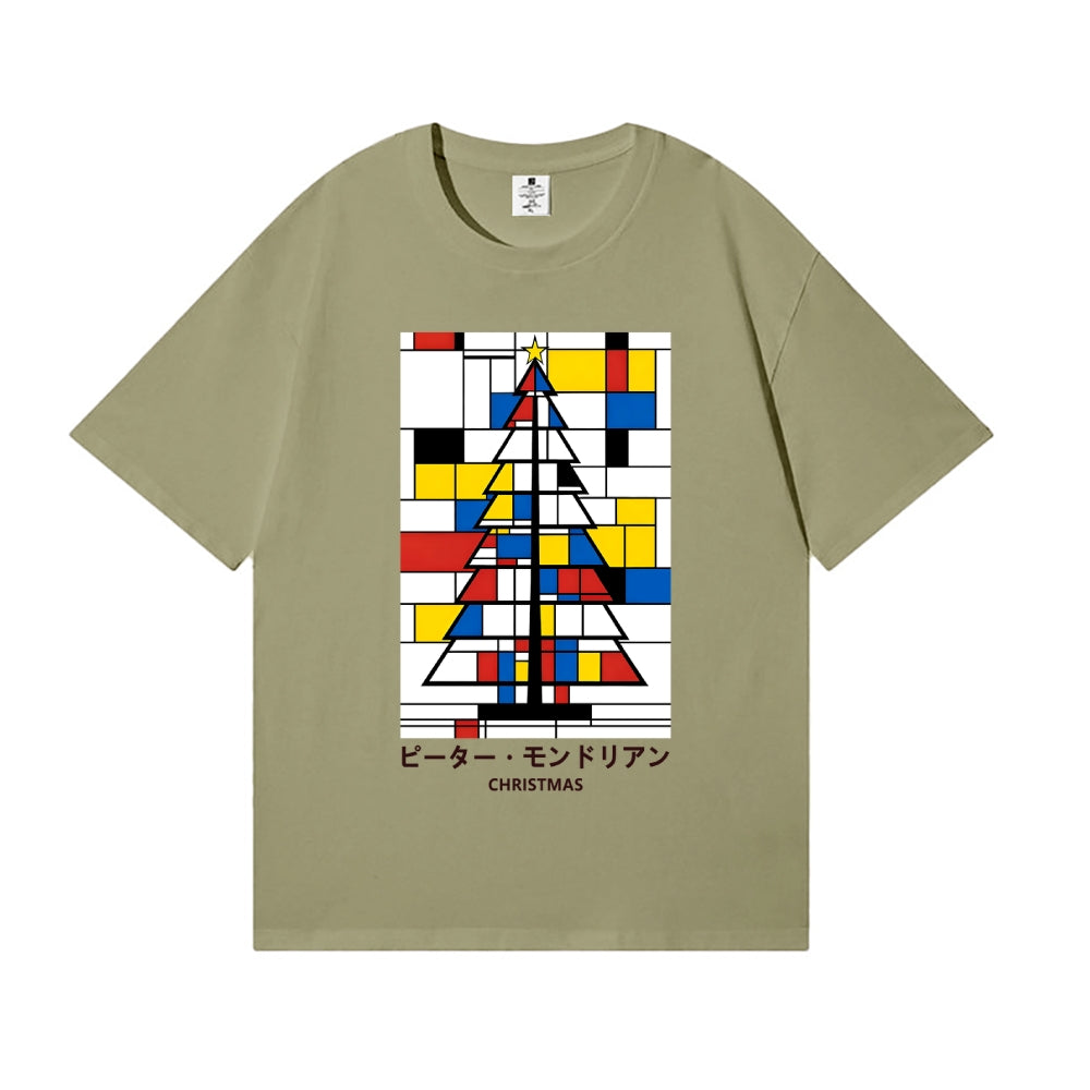 Christmas Tree Mondrian Pop Art Japanese Style Classic Tee