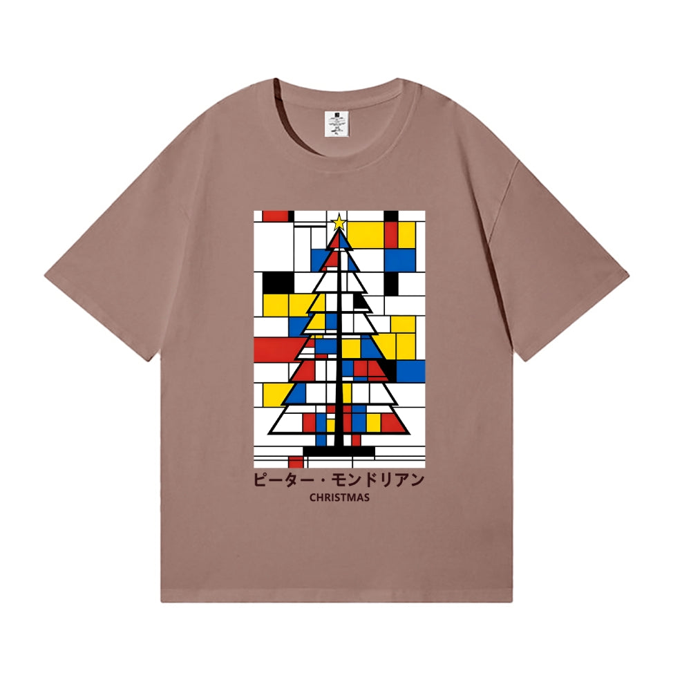 Christmas Tree Mondrian Pop Art Japanese Style Classic Tee