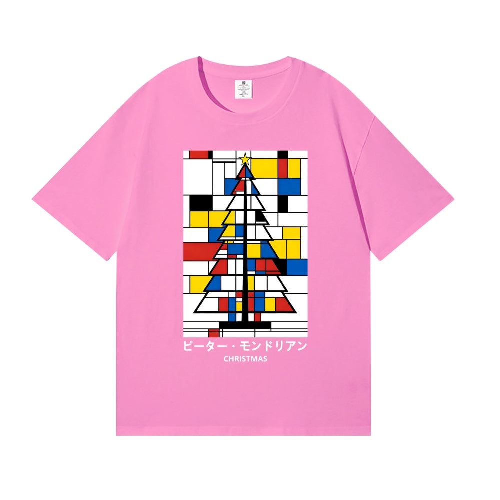 Christmas Tree Mondrian Pop Art Japanese Style Classic Tee