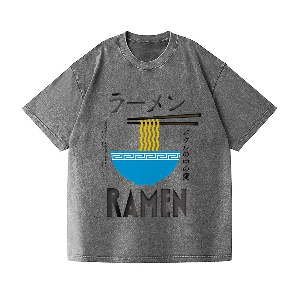 Ramen Noodles Vintage Wash Japanese Design T-Shirt