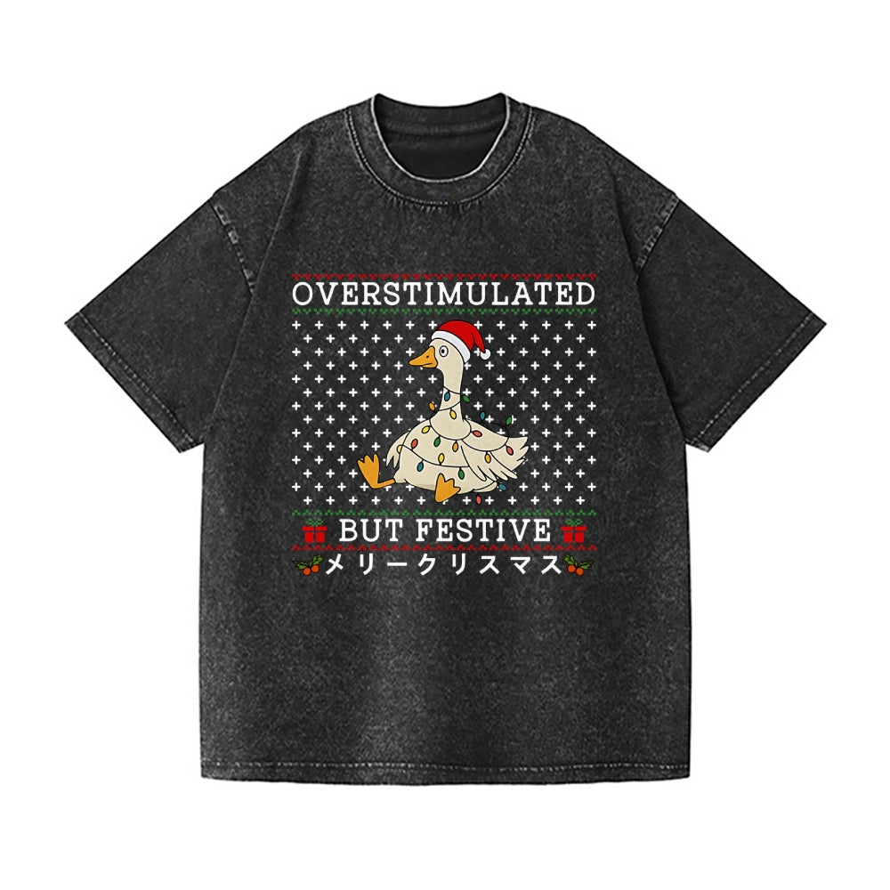 Christmas Goose Vintage Wash Japanese Design T-Shirt