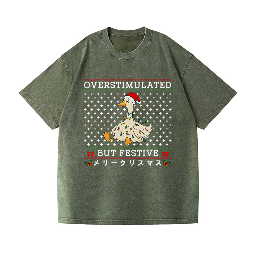 Christmas Goose Vintage Wash Japanese Design T-Shirt