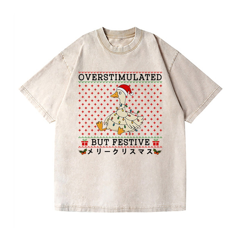 Christmas Goose Vintage Wash Japanese Design T-Shirt