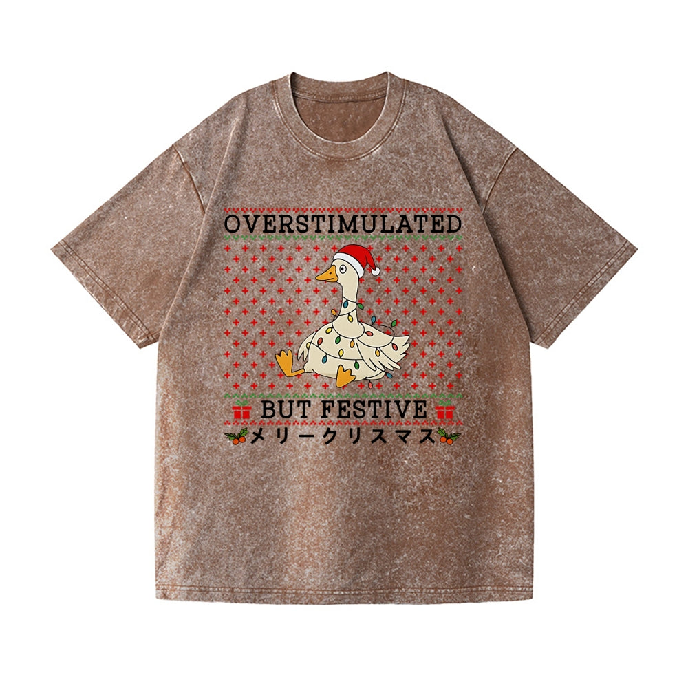 Christmas Goose Vintage Wash Japanese Design T-Shirt