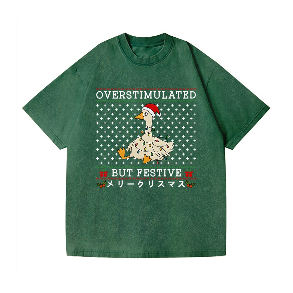 Christmas Goose Vintage Wash Japanese Design T-Shirt