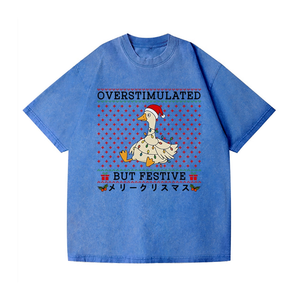 Christmas Goose Vintage Wash Japanese Design T-Shirt