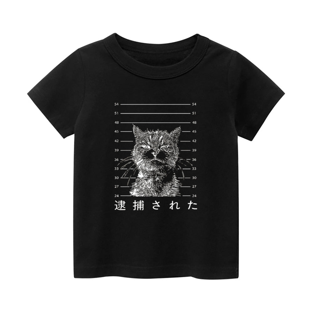 Cat Vintage Kids Cotton T-shirt