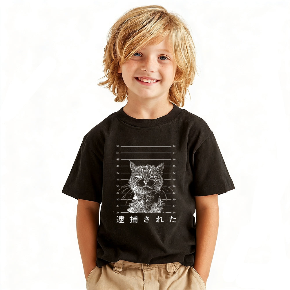 Cat Vintage Kids Cotton T-shirt