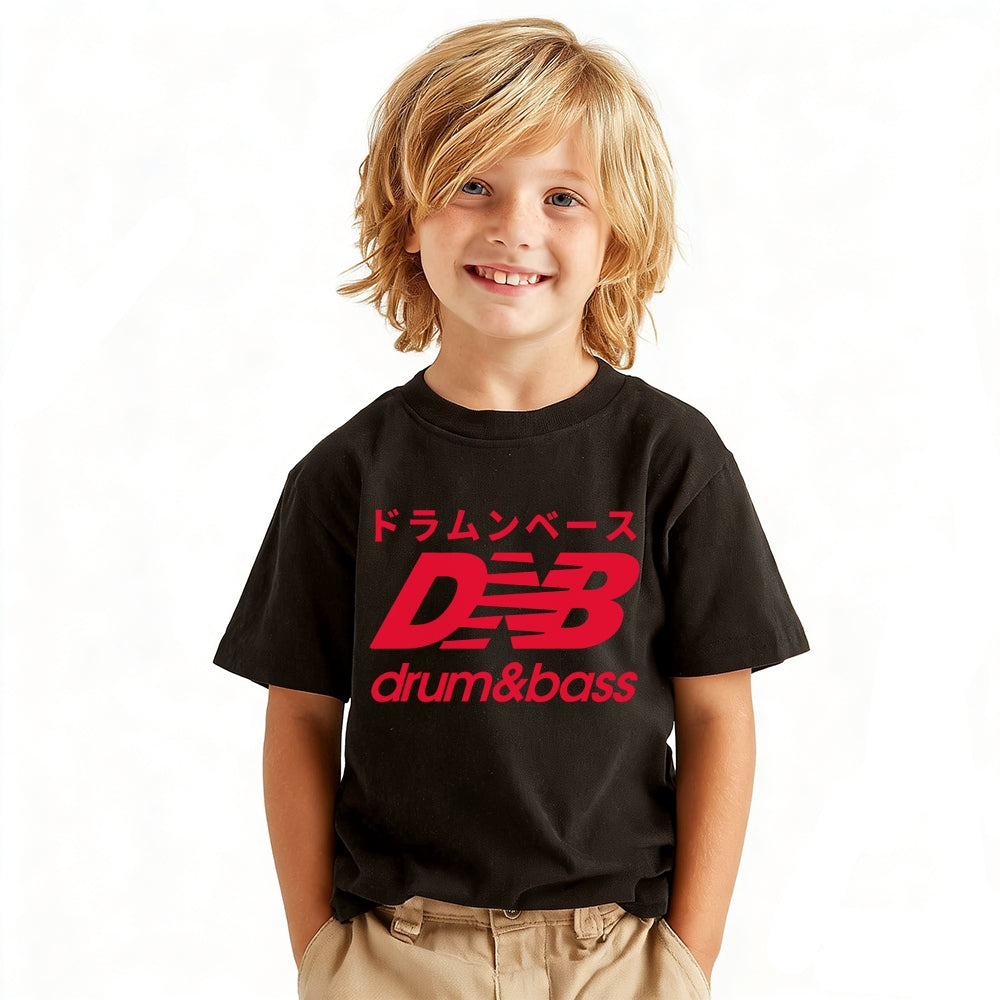 Drum Bass Vintage Kids Cotton T-shirt