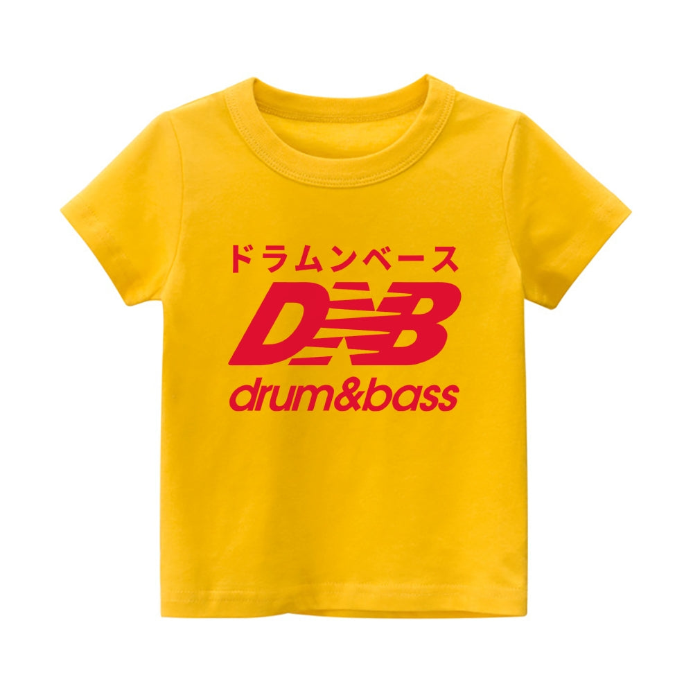 Drum Bass Vintage Kids Cotton T-shirt
