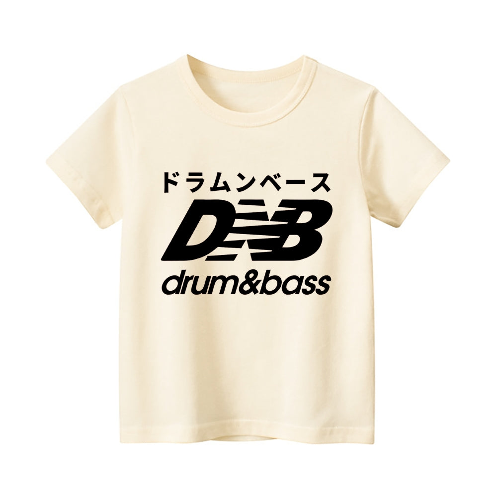 Drum Bass Vintage Kids Cotton T-shirt