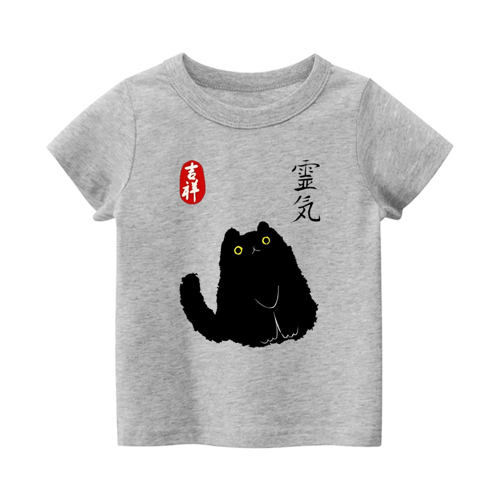 Cat Vintage Kids Cotton T-shirt